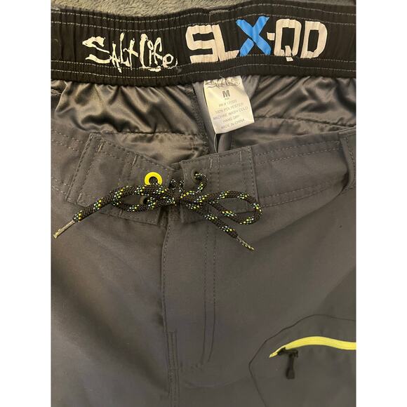 Salt Life SLX-QD boys gray/yw board shorts swim trunks sz M beach swim fish surf - Picture 1 of 3